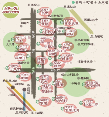 川越 山車と会所 地図